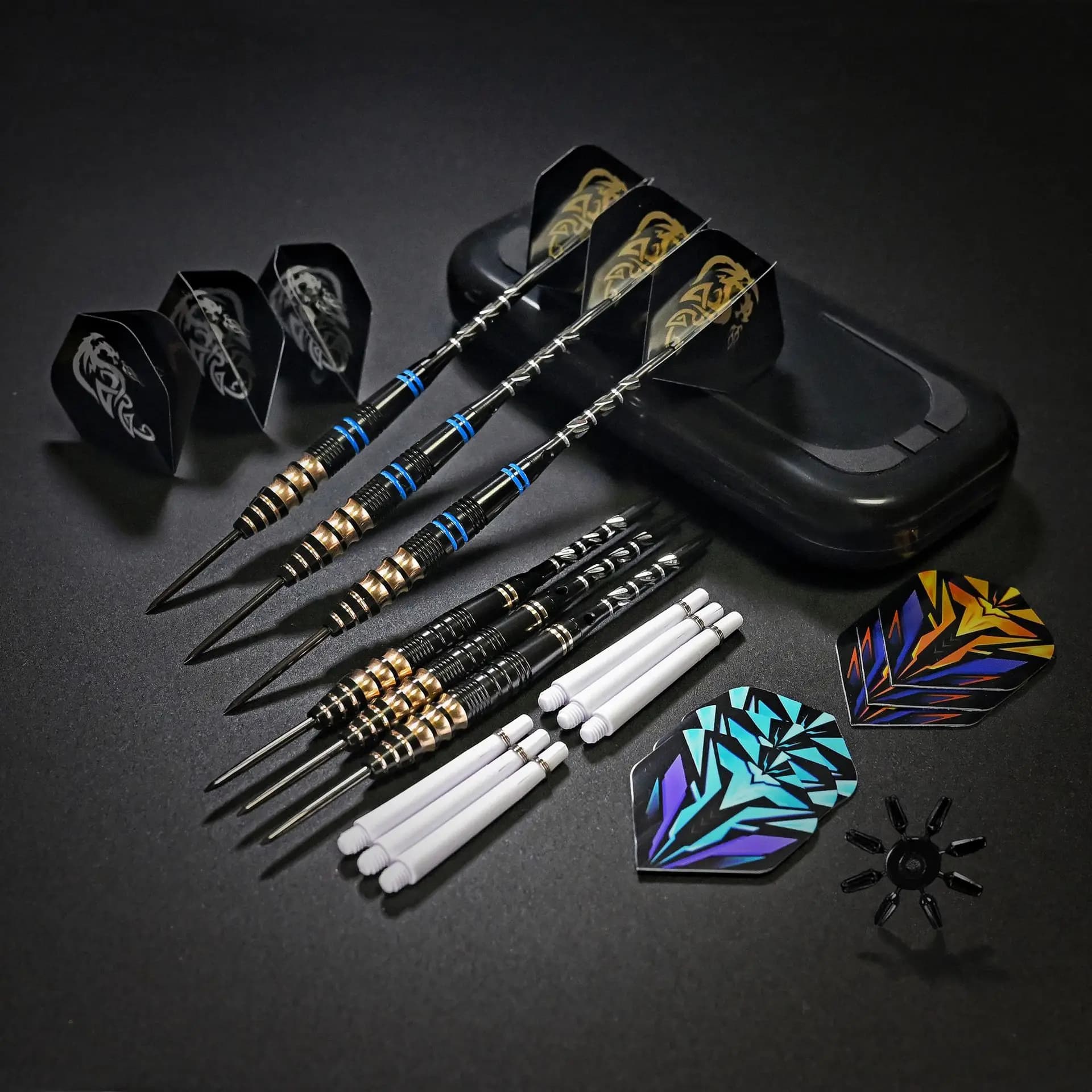 Coffret cadeau de fléchettes en acier au tungstène avec meule, compétition de jeu de fléchettes, haute qualité, nouveau, ensemble de 6 pièces,