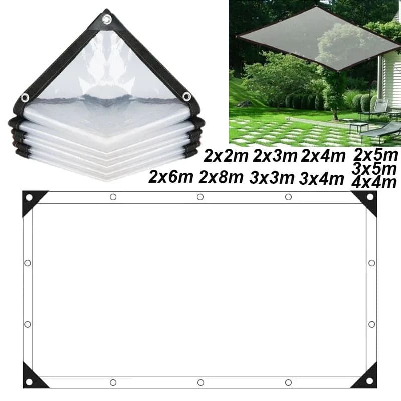 Bâche en film PE transparent épaissi, couverture imperméable pour plantes de jardin, toile de protection contre la pluie pour patio, bâche de