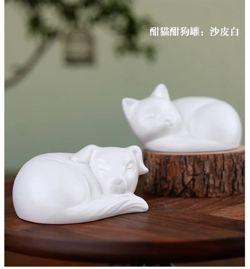 Urne commémorative en forme d'animal de compagnie pour chats et chiens – Urne souvenir en céramique noire, récipient décoratif funéraire en