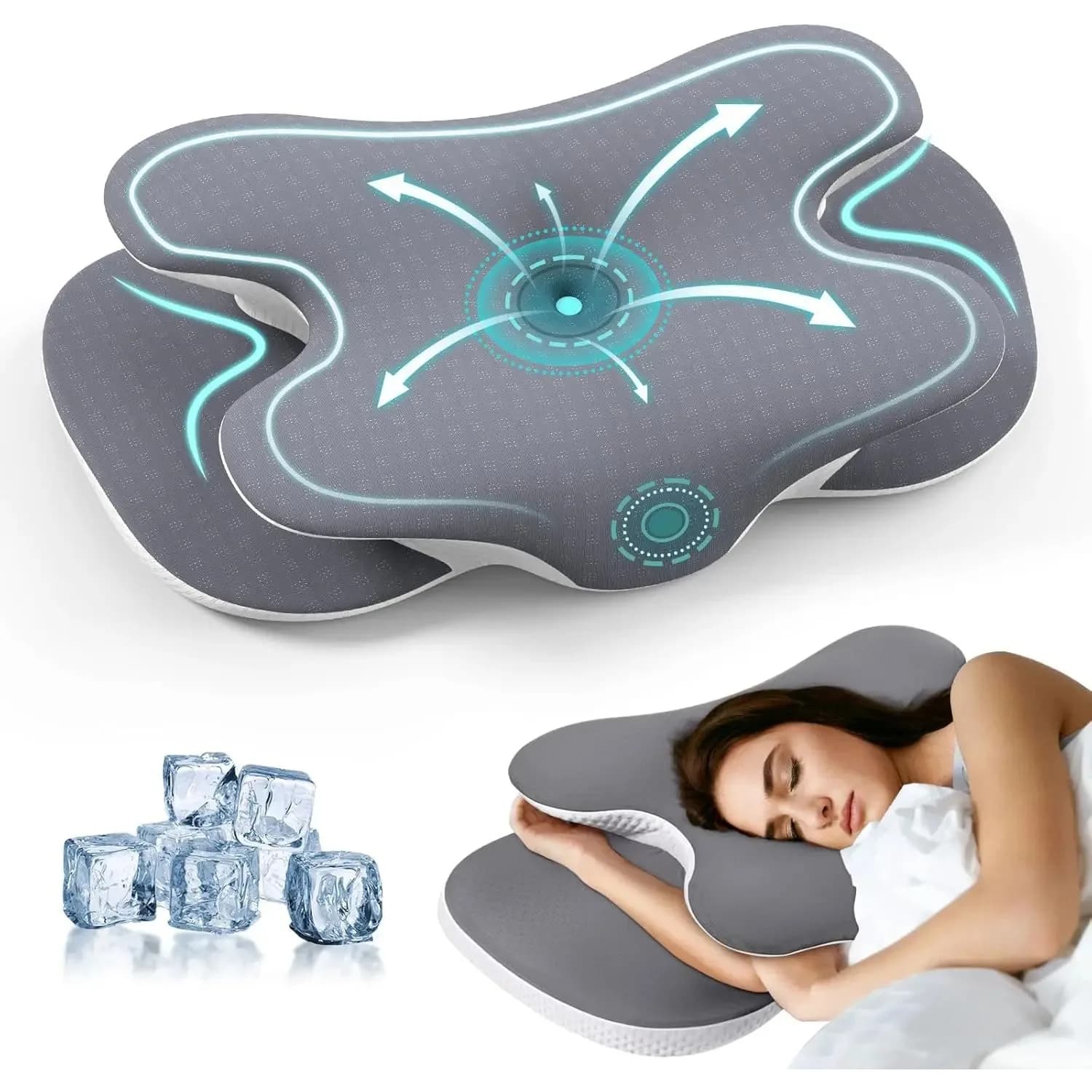 Oreiller cervical pour le cou et les épaules, oreiller en mousse à mémoire de forme sans odeur, couverture en soie douce, oreiller orthopédique