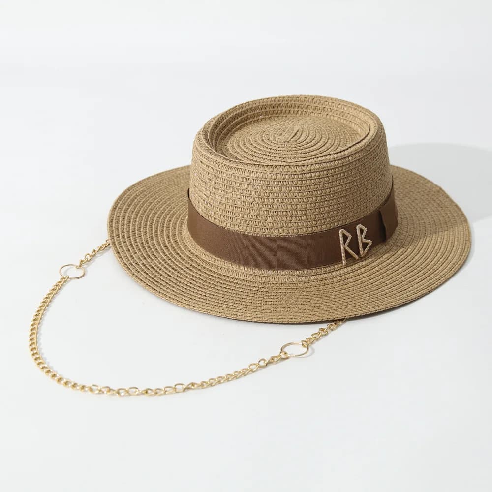 Chapeaux de paille d'été pour femmes ruban décoration élégante dames robe de soirée chapeaux voyage plage Chapeau de soleil Chapeau Femme