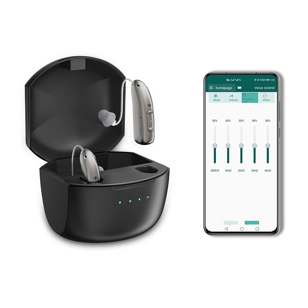 Aide auditive numérique BTE Rechargeable, Volume réglable, Mini amplificateur de son pour personnes âgées, Portable