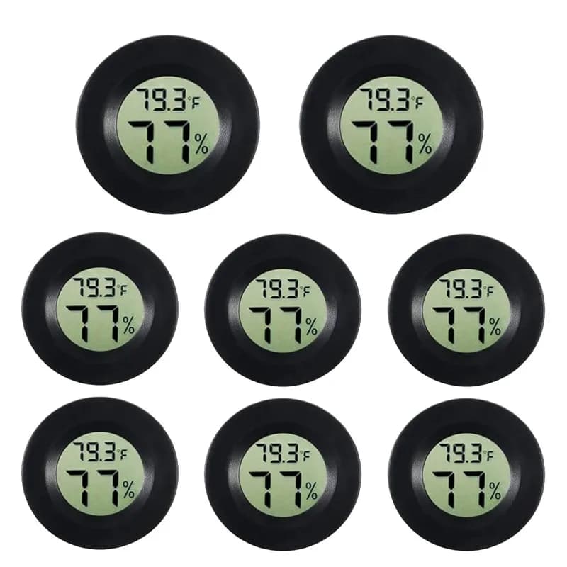 Mini hygromètre thermomètre rond numérique, jauge d'humidité électronique, température, affichage LCD, hygromètre d'intérieur, 8 pièces