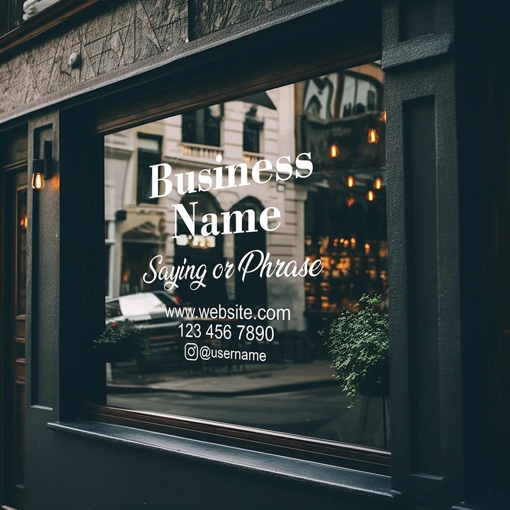 Autocollant de fenêtre personnalisé-autocollant en verre personnalisable pour Restaurant d'affaires, café, vitrine, nom de l'entreprise, Logo de