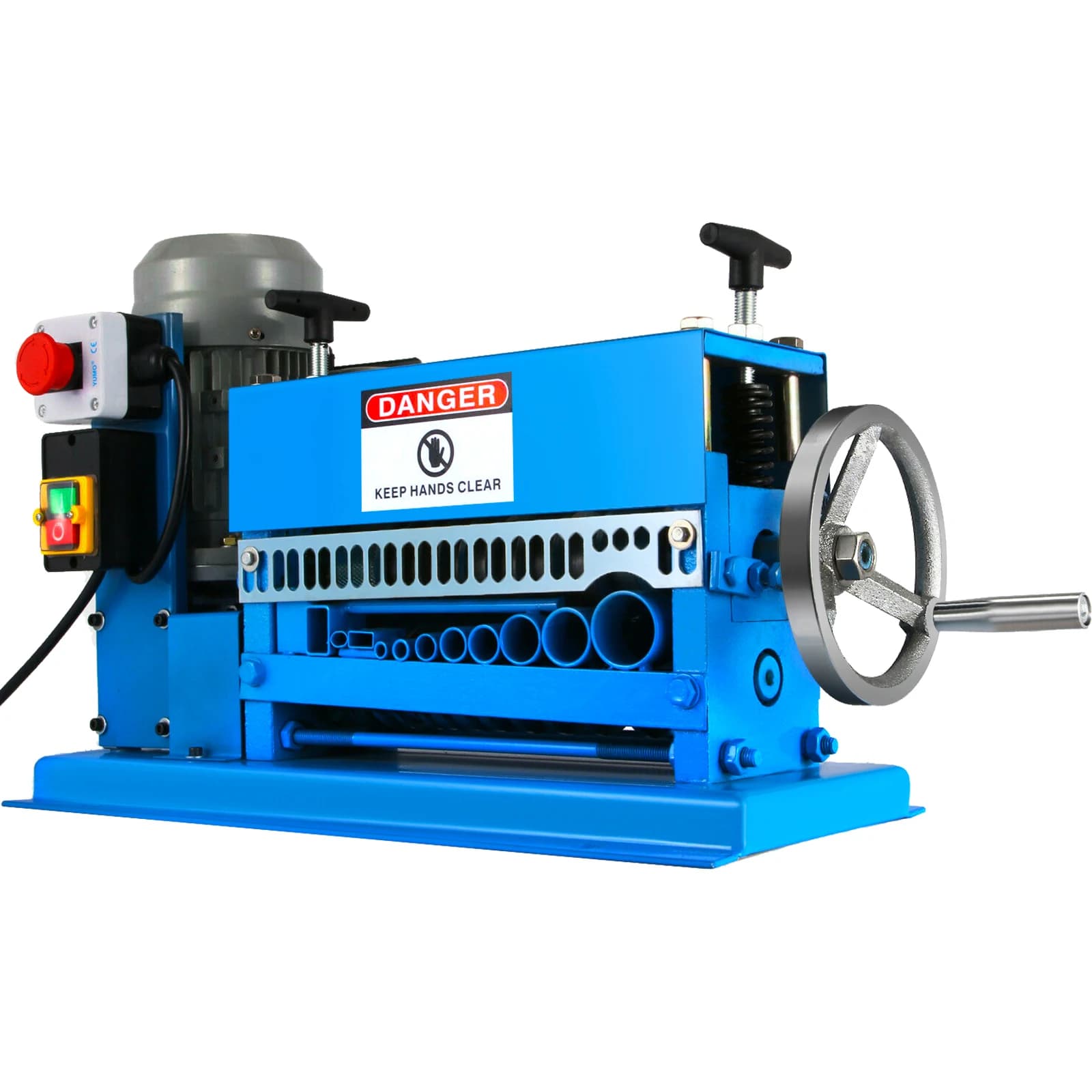 SucceBuy Machine à dénuder les fils électriques 370W 1.5mm-38mm dénudeur de câble pelage 11 canaux et 10 lames enlevant la caoutchouc plastique