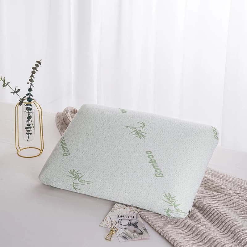 Oreiller en mousse à mémoire de forme Bamboo Patte à récupération lente pour la protection, avec coton spatial et fermeture éclair invisible,