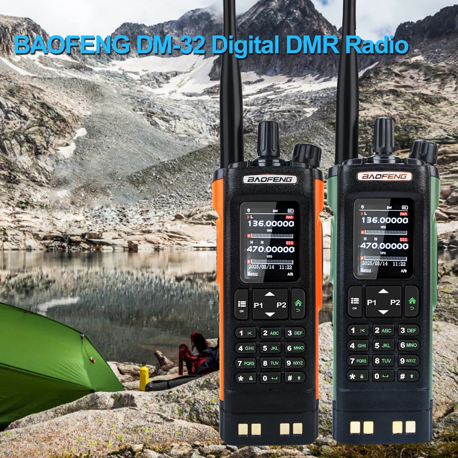 Baofeng DM-32 GPS APRS AES256 cryptage DMR numérique analogique UHF VHF double bande 8W bande aérienne FM talkie-walkie DM-32UV