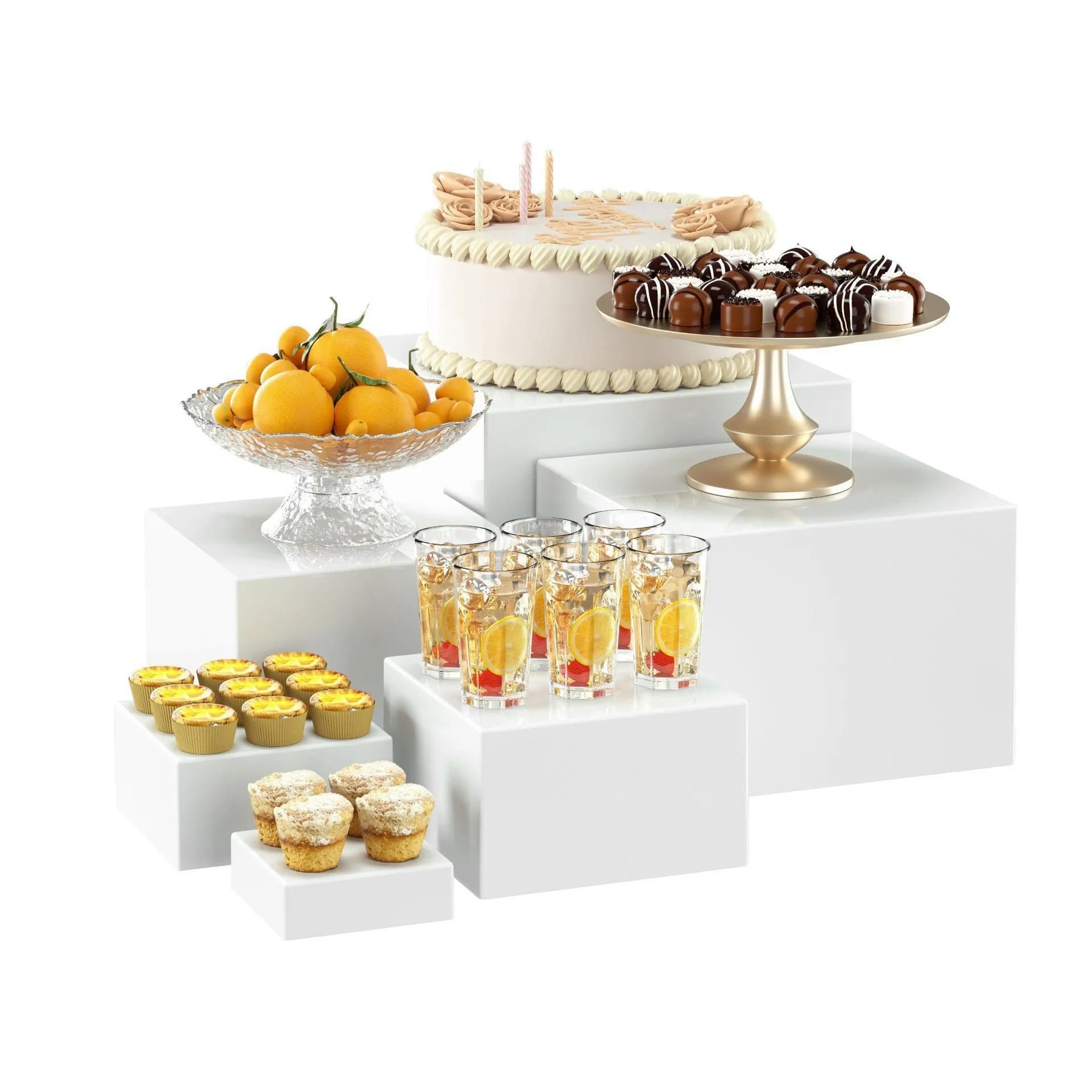 Base d'affichage en forme de Cube en acrylique, support de Buffet et boîte de rangement multifonctionnelle, rangement de gâteaux Ra, idéal pour les