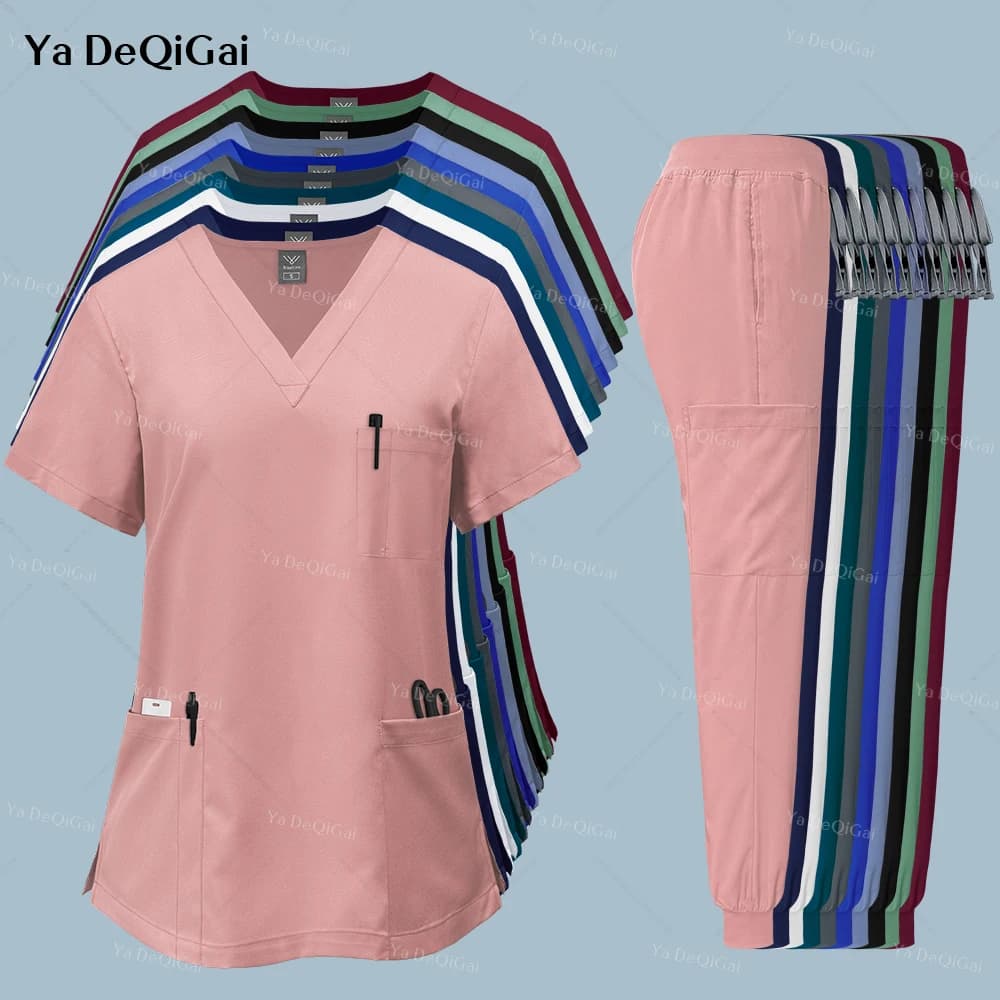 Uniforme clinique rose pour femme, vêtements de travail pour pharmacie, uniforme d'infirmière, médecin d'hôpital, uniformes de chirurgie dentaire