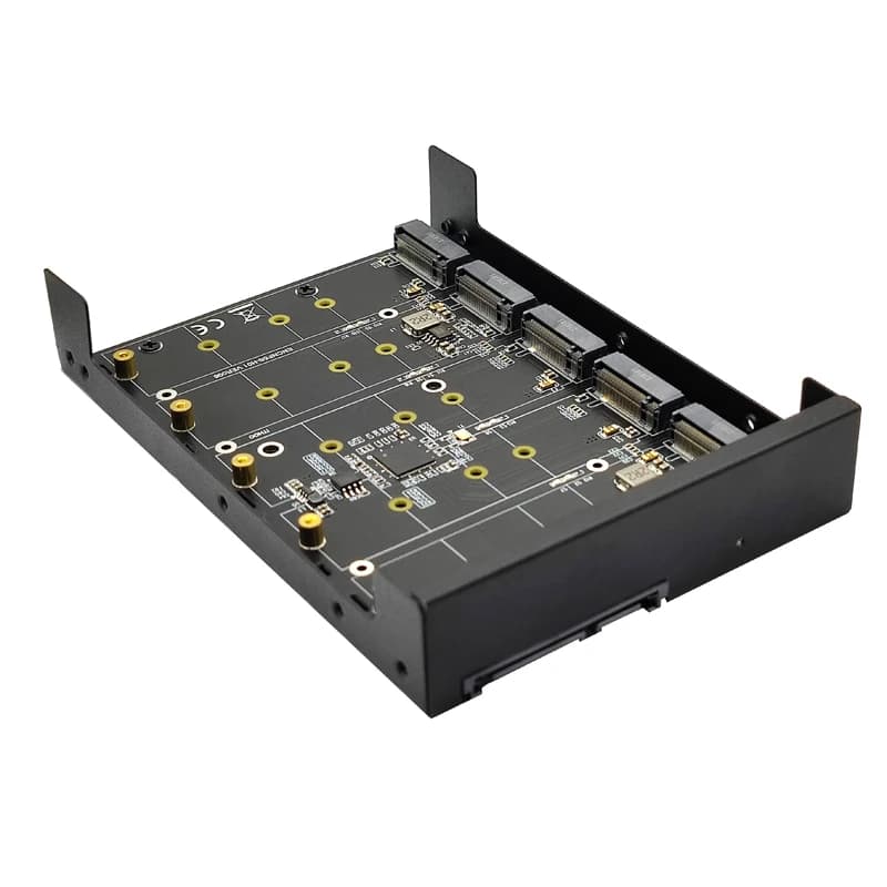 Boîtier métallique 4/5 ports B + M clé M.2 SATA SSD vers 3.5 "SATA3.0 6 Go JBOD carte adaptateur avec prise de boîtier M2 NGFF vers SATA boîtier