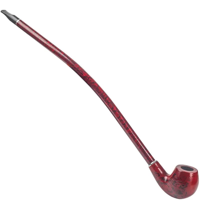Longue Pipe à Tabac en Bois et Résine avec Filtre, 41cm, Parfaite et Lavable, Cadeau pour Homme
