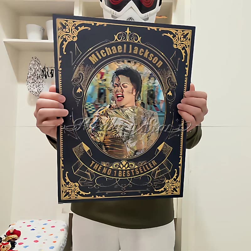 Affiche lenticulaire 3D Michael Jackson, accessoire de cosplay MJ, carte postale décorative, cadeau d'anniversaire, souvenir, carte à effet