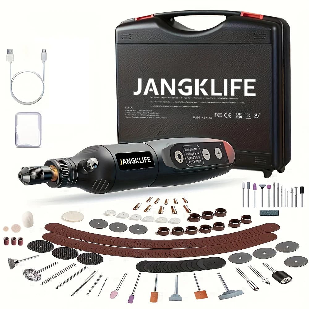 JANGKLIFE USB Kit d'outils rotatifs sans fil stylo de gravure sur bois bricolage pour bijoux métal verre Mini perceuse sans fil