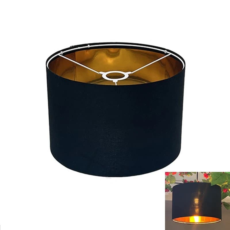 E27 rond plafonnier ombre couverture pour salon or noir tissu lampe de Table abat-jour Kit pour des conceptions interchangeables