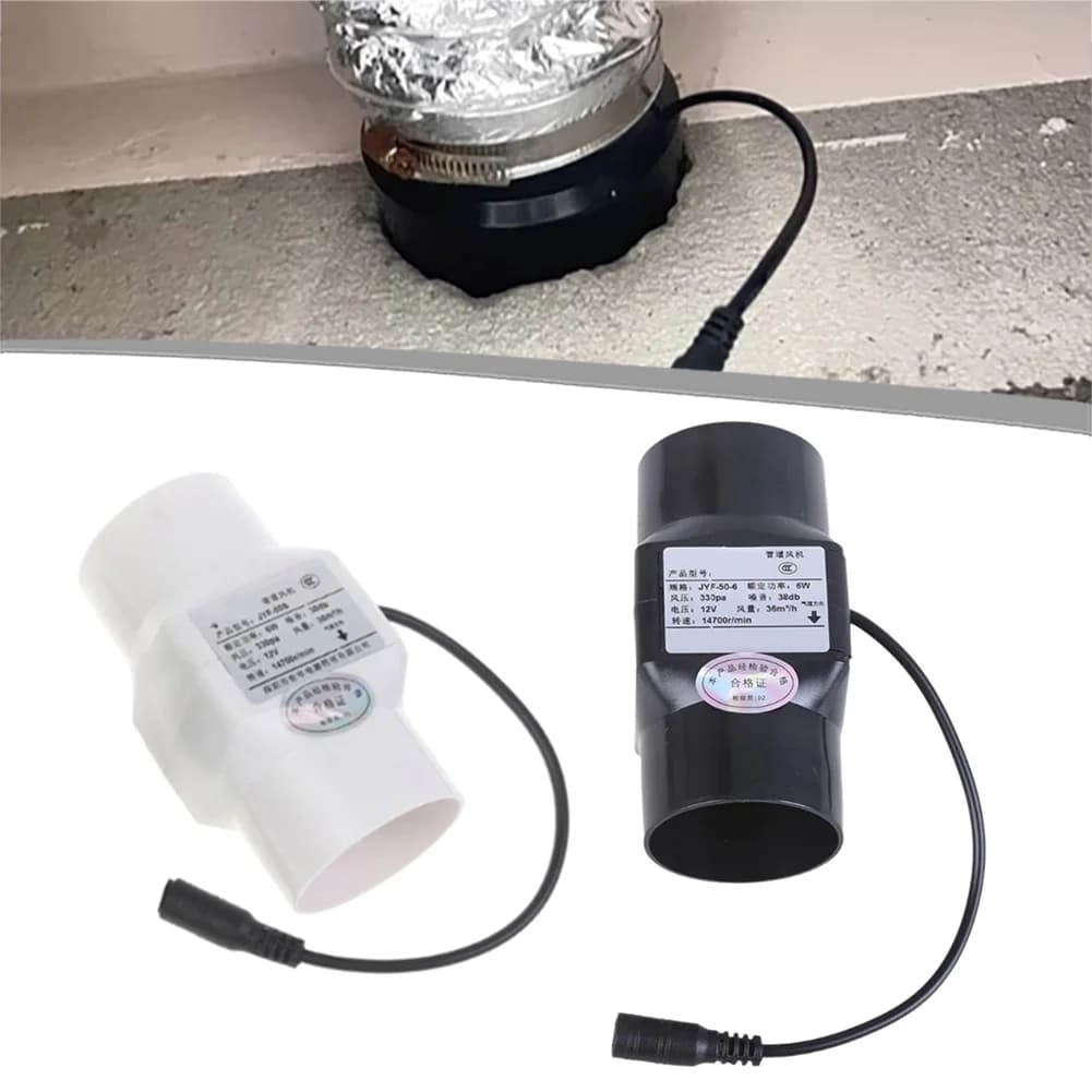 1 pièces ventilateur de conduit ventilateur de conduit puissant en ligne 12V 6W ventilateur d'extraction 50mm échappement d'air intérieur pour