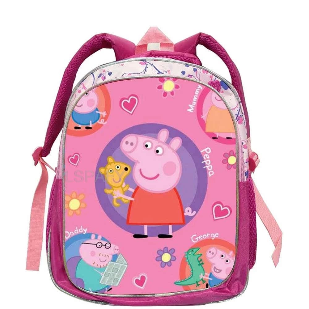 Sac à dos mignon Peppa Pig Princess 12 pouces rose, petits sacs d'école pour la maternelle, pour petites filles, sacs de voyage pour l'extérieur