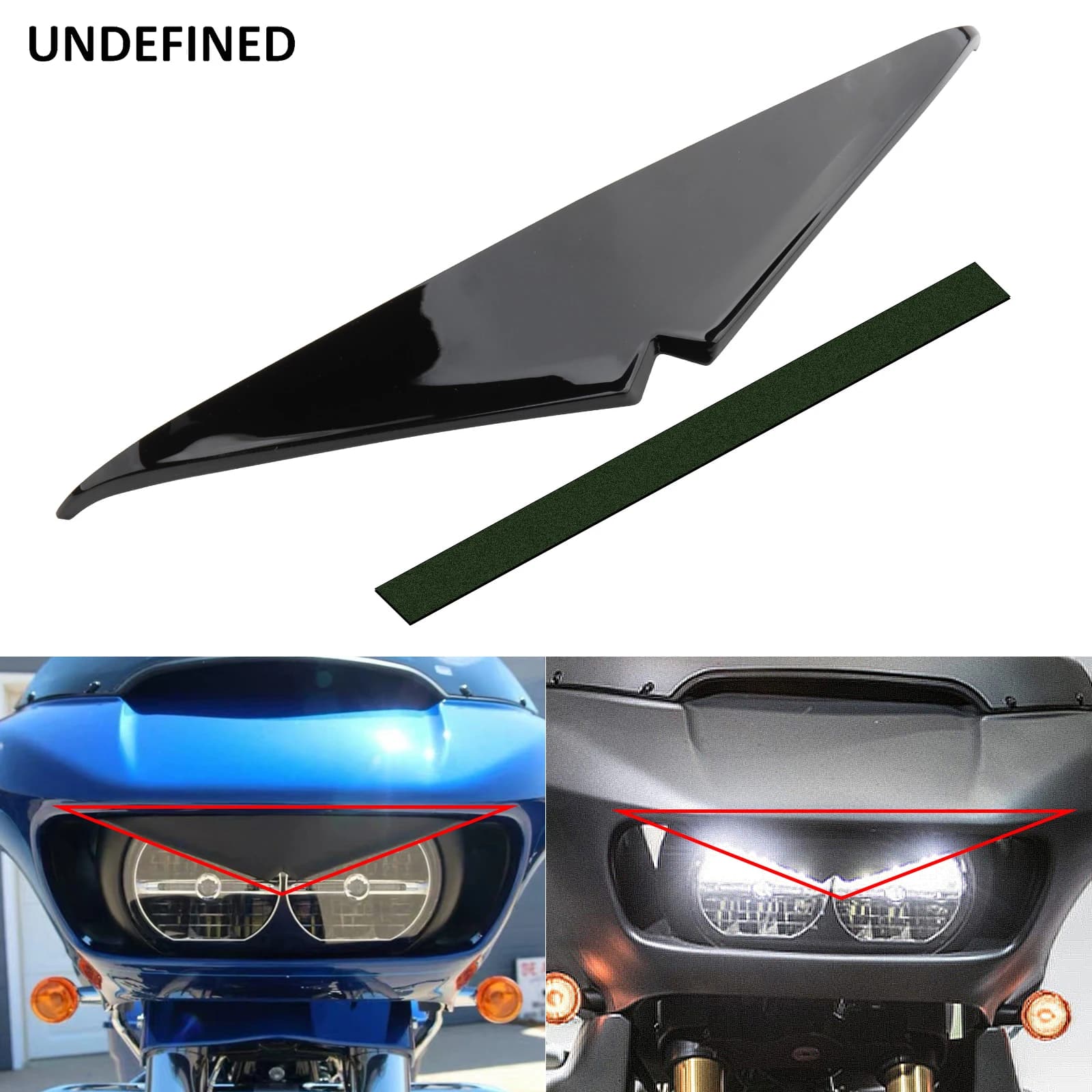 Garniture de phare de moto pour Harley Road Glide Special CVO FLTRX 2015 – 2023, sourcil, paupière, pointe supérieure, visière d'accent