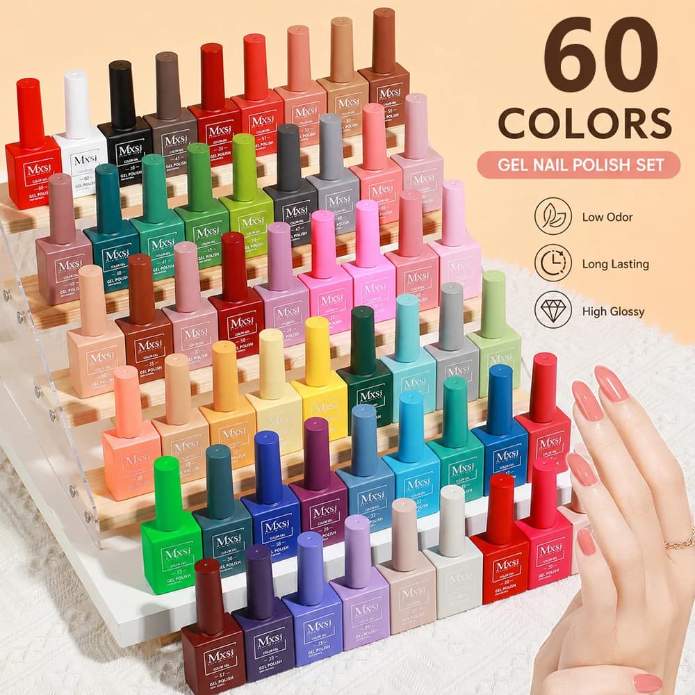 Mxsi 60 couleurs Gel vernis à ongles ensemble 15ml paillettes tremper UV vernis Semi Permanent Salon d'art très bon accessoires pour ongles Kit de