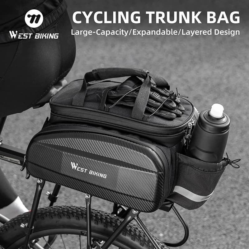 WEST BIKING – sacs de siège arrière de vélo de grande capacité, sac de transport de vélo de route vtt polyvalent EVA, sac de support arrière