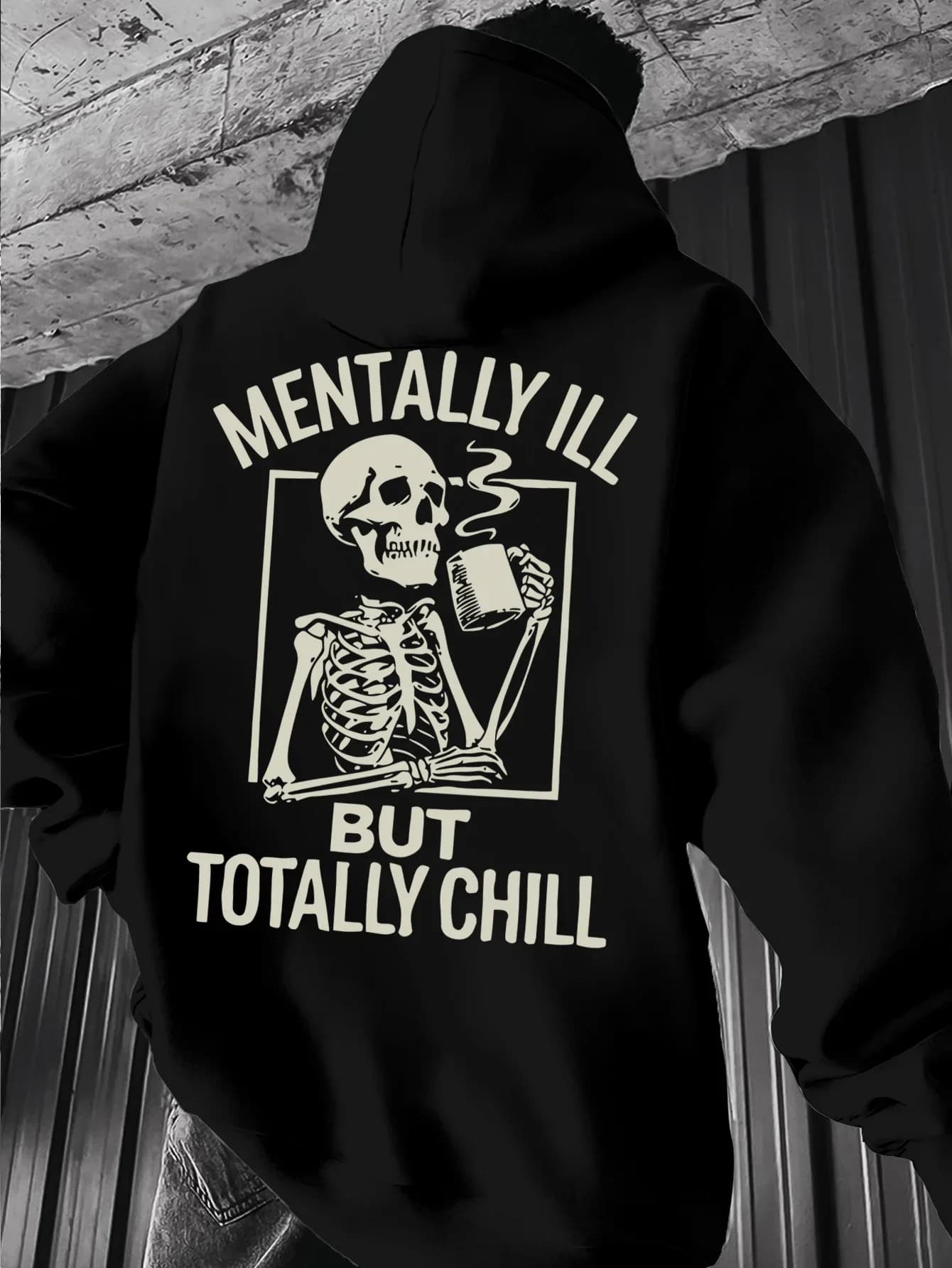 Sweat-shirts à capuche tendance pour hommes et femmes, style streetwear américain rétro, avec éléments de crâne et lettres amusantes,