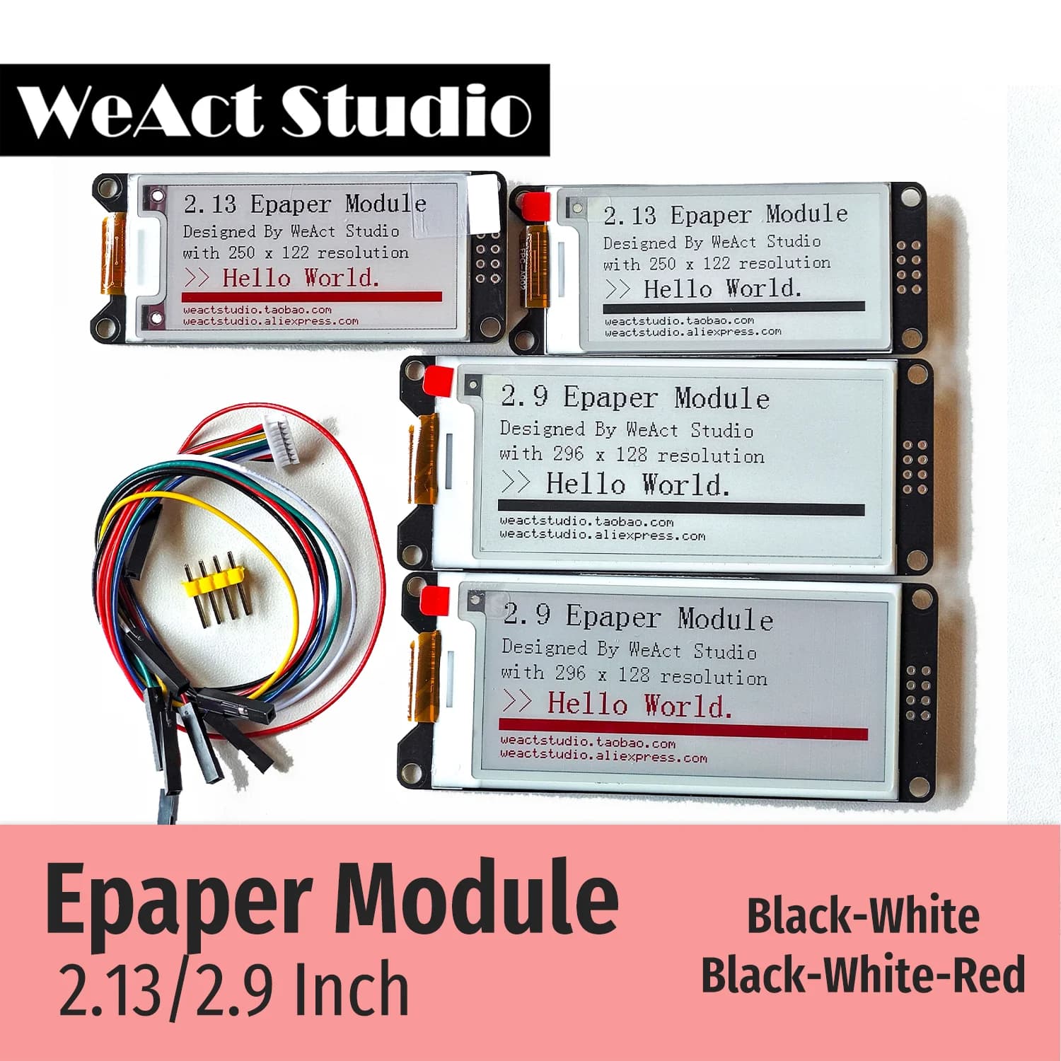 WeAct 2.9 ''2.13" 2.9 2.13 pouces Module Epaper E-paper E-Ink EInk écran d'affichage SPI noir-blanc noir-blanc-rouge