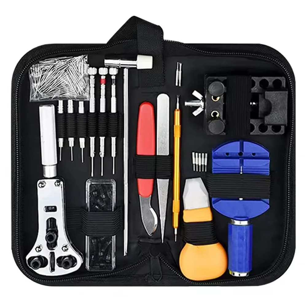 Kit d'outils de réparation de montres, 147 pièces, pour démontage, Installation, entretien, sangles de réglage, remplacement des piles
