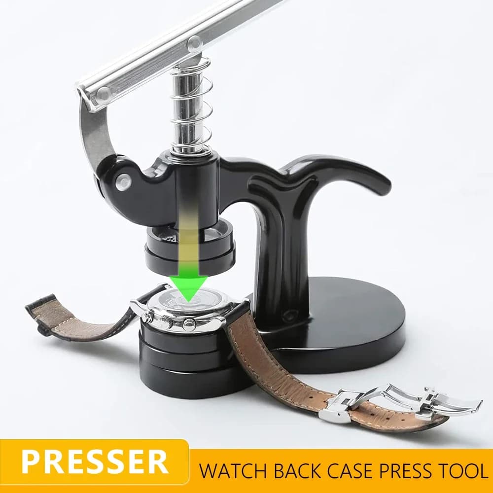 Outil professionnel de presse pour boîtier arrière de montre, pour fermer les montres avec 12 tailles de moule, kit d'outils de réparation pour
