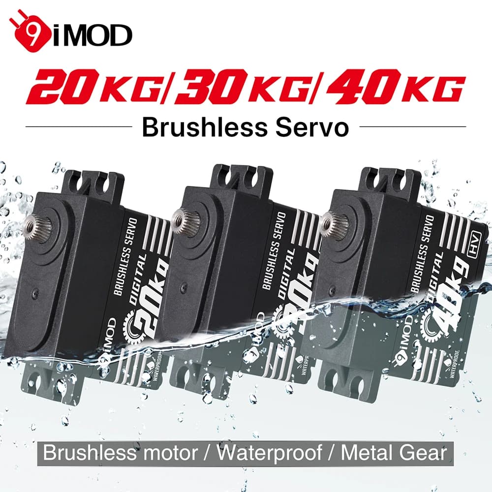 9imod – Servo sans balais, boîtier en alliage d'aluminium, étanche, engrenage métallique numérique, pour voiture sur chenilles 1/8 1/10 RC,