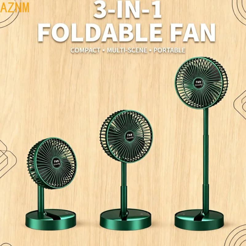 Ventilateur de bureau rechargeable, mini ventilateur USB pliable à longue autonomie, ventilateur électrique portable pour dortoir