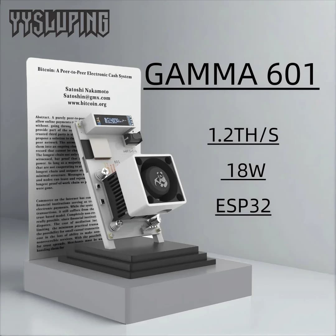 Dernier modèle 2026 Bitaxe Gamma 601 1.5th/s 25W Mineur Bitcoin Open Source avec alimentation