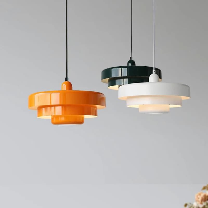 Lustre de plafond LED rétro médiéval, lampe suspendue orange, éclairage décoratif pour salle à manger, restaurant, maison, café, bar