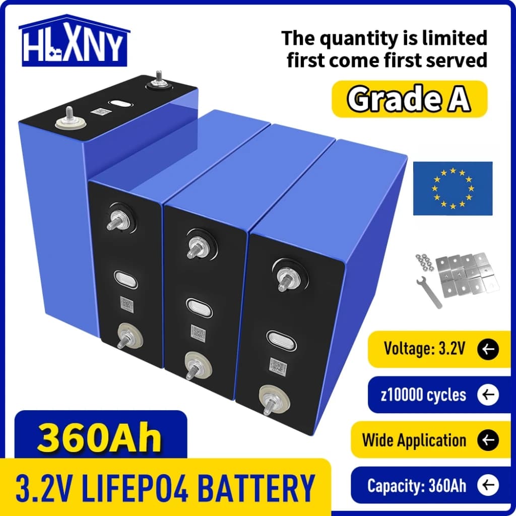 Batterie LiFePO4, 3,2 V, 360 Ah/320 Ah, Grade A, neuve, avec entrepôts en UE et aux États-Unis. Pour le camping, les camping-cars, les remorques,