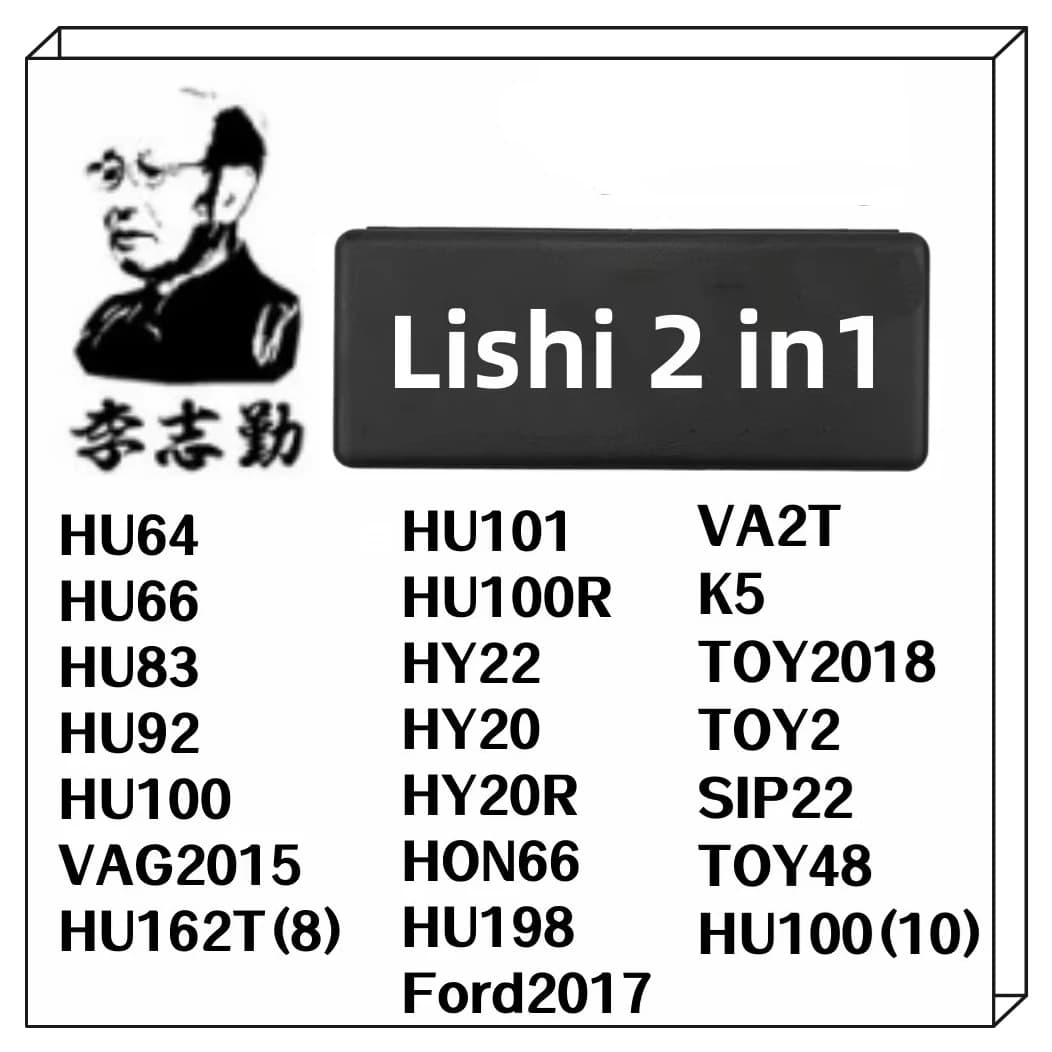 LISHI 2 en 1 HU64 HU66 HU92HU101 HU83 HU100 HU100R HY20R VA2T K5 HON66 TOY2 SIP22 TOY48 HU100(10) HY20 HU162T8 pour FORD2017 2 en 1