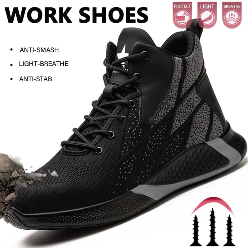 Chaussures de protection de sécurité à la mode pour hommes, chaussures de sécurité montantes, Anti-écrasement, Anti-perforation, bottes de