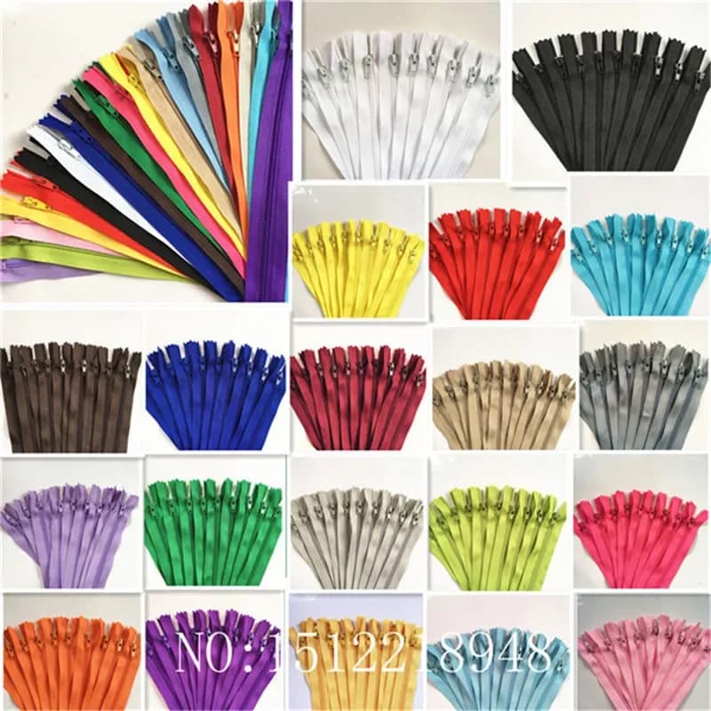 100 pièces 3 #   Fermetures à bobines en nylon à extrémité fermée, artisanat de couture sur mesure (3-40 pouces) 7,5-100 CM Crafter & FGDQRS