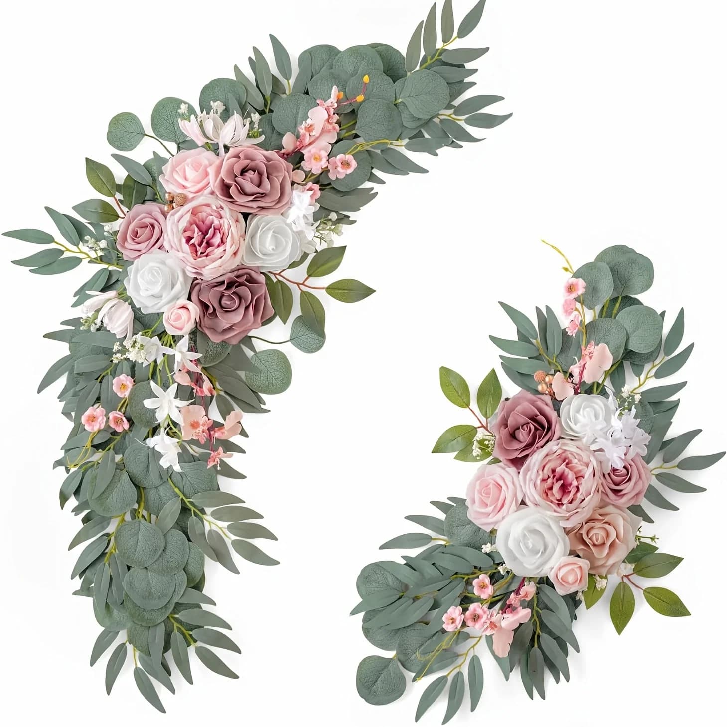Fleurs de décoration de mariage, 2 pièces, couronnes de roses artificielles, adaptées à la décoration extérieure, décoration de la maison,