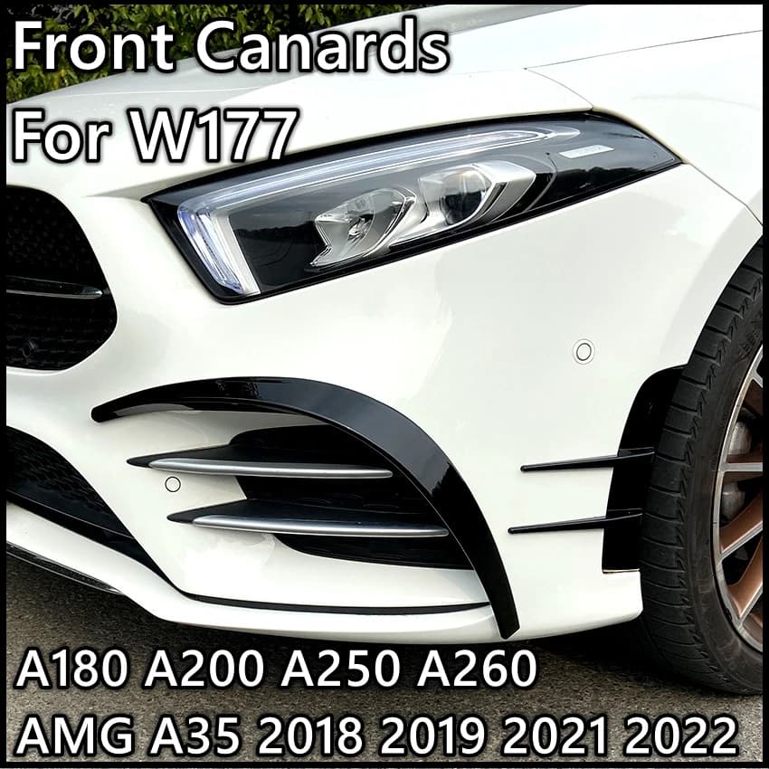 Becquet de séparation de pare-chocs de tablier Canards avant de voiture pour Mercedes Benz W177 A180 A200 A250 A260 AMG A35 2018 2021 2022 Kits de