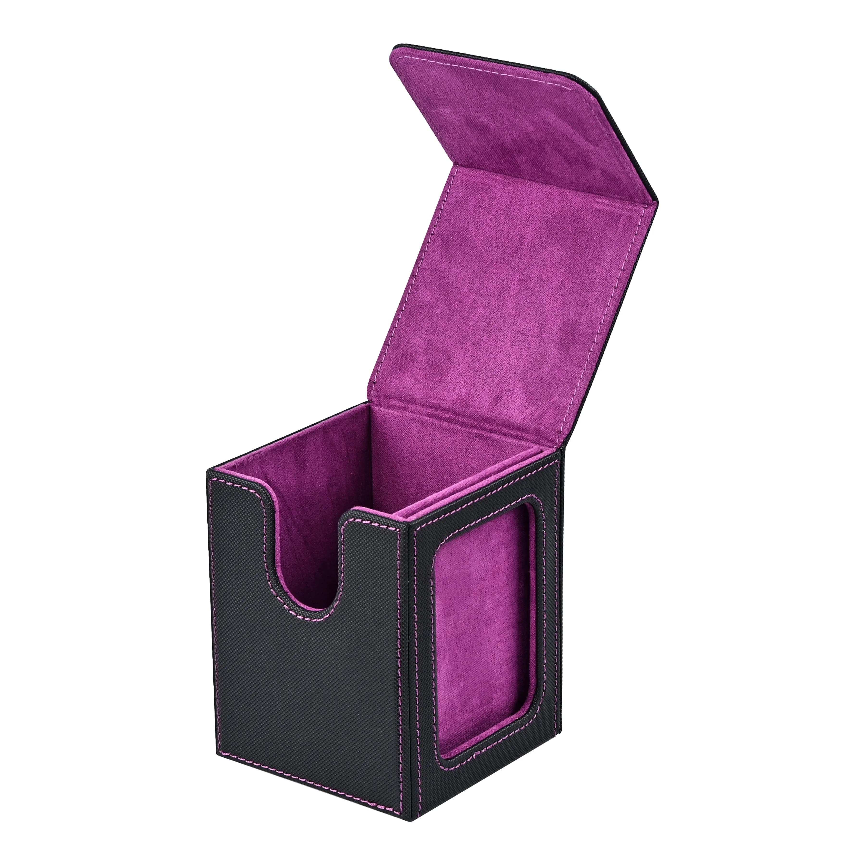 Boîte de rangement pour cartes avec fenêtre de visualisation, capacité de 120+ cartes à pochettes individuelles, fermeture magnétique, adaptée