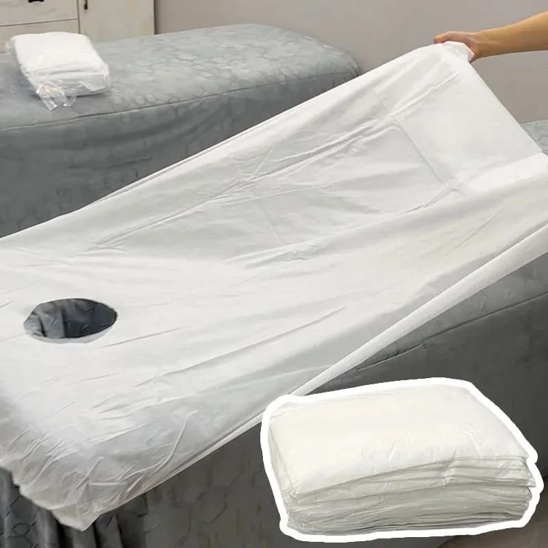 Couvre-lit élastique respirant en tissu non tissé doux pour salon de beauté, draps de lit de poulet, trou ouvert, massage spa, couvre-lit, 10