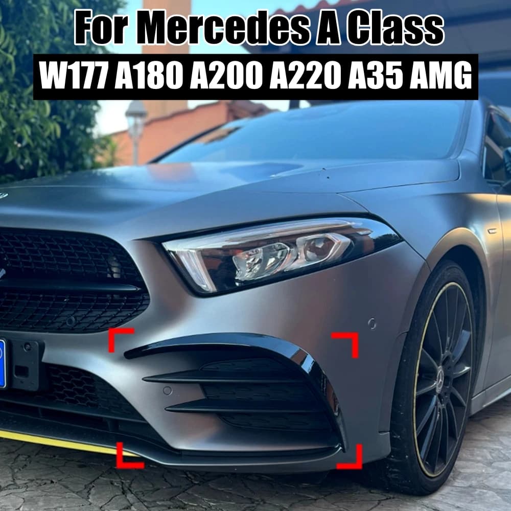Becquet de séparation de pare-chocs de tablier Canards avant de voiture pour Mercedes Benz W177 A180 A200 A250 A260 AMG A35 2018-2022 Kits de