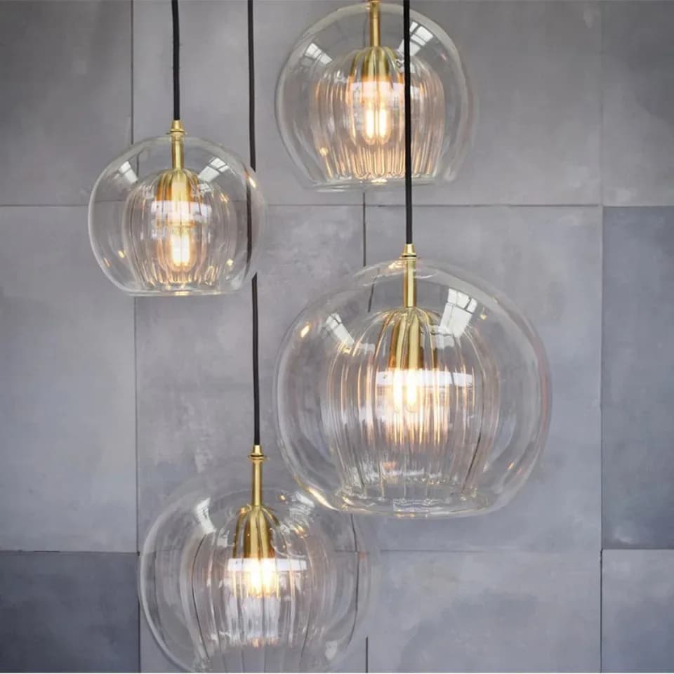 Nordique LED Loft suspension verre ambre/clair luminaire suspendu industriel suspension pour cuisine salon moderne
