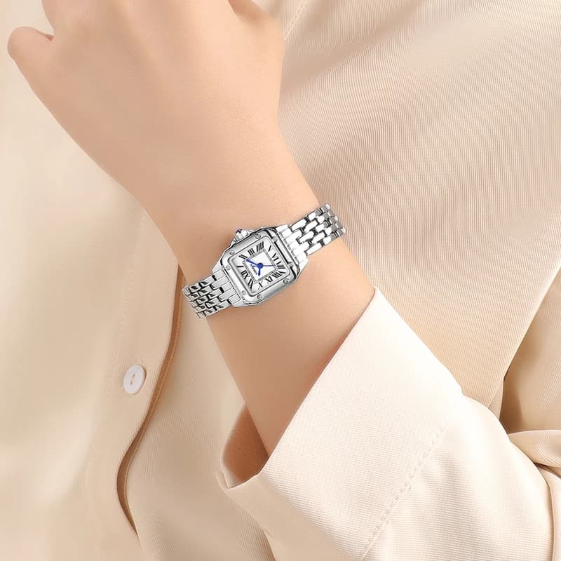 Montre pour femme YASHIDUN, montre carrée de petite taille, montre élégante, montre à quartz de petite taille, montre-bracelet en acier