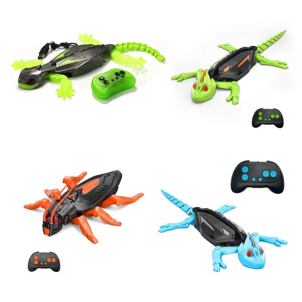 Jouet bionique caméléon Gecko cafard télécommandé, avec œil LED, mouvement Flexible, jouet d'escalade mural, cadeau amusant interactif pour