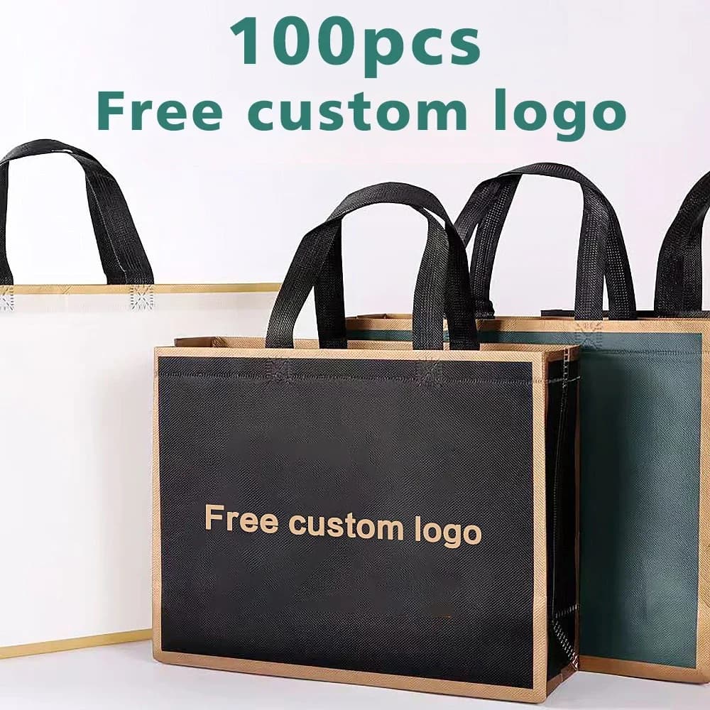 100 sacs cadeaux en tissu non tissé avec impression double face, logo personnalisé, film imperméable, sac publicitaire Phnom Penh, sac de shopping