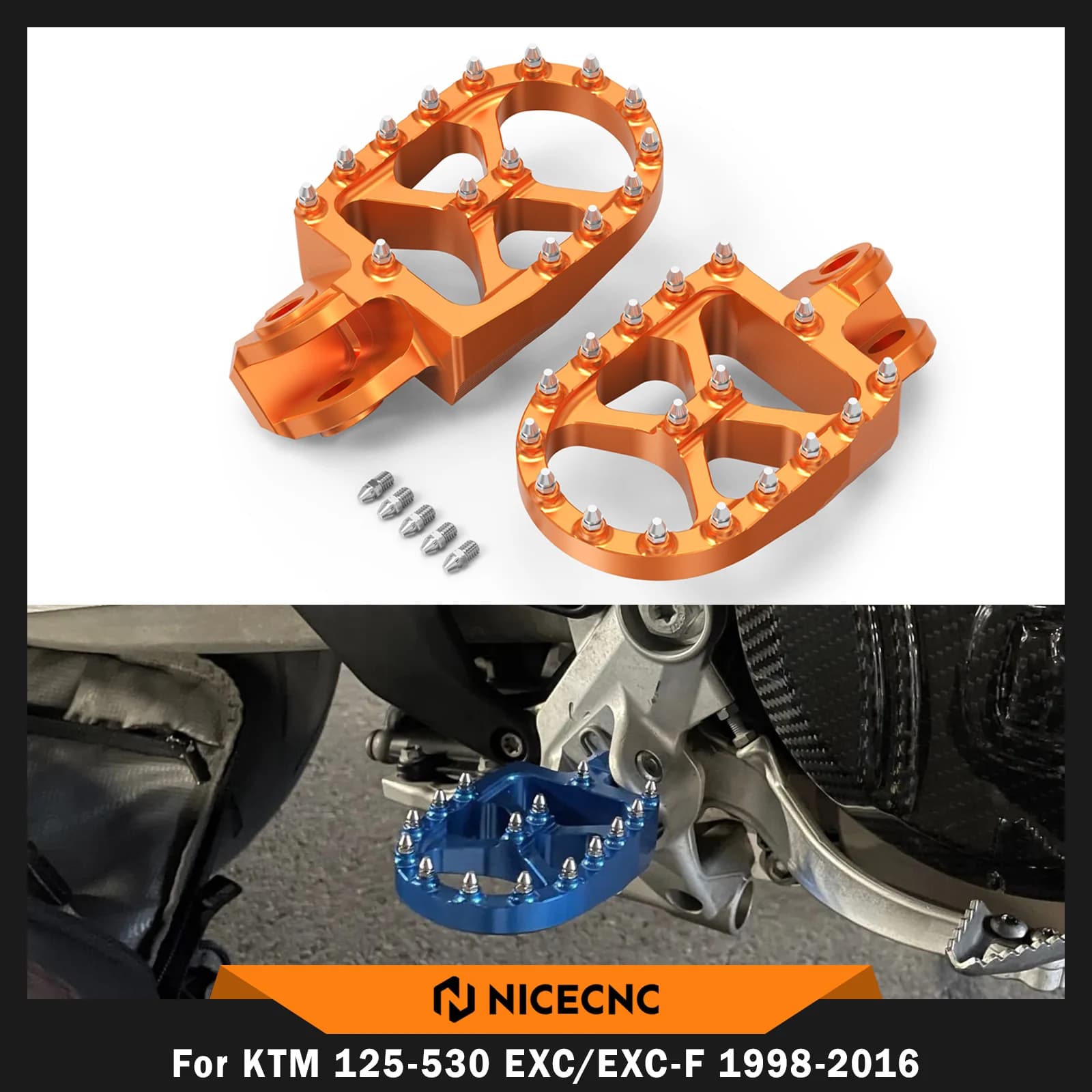 Repose-pieds repose-pieds pour KTM EXC 300 EXC 250 EXC 450 EXC-F 250 SX250 1998-2016 SXF 450 SXF 250 1998-2015 XC XCF XCW XCFW 2006-2016