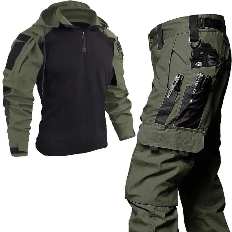 Combinaisons tactiques Milita, uniforme de randonnée, pantalons de chasse pour hommes, chemises de Combat, entraînement, camouflage Durable et