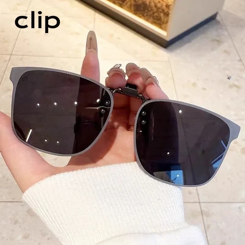 Lunettes de soleil polarisées à clipser REXXAR pour hommes, lunettes de conduite anti-éblouissement UV400, style vintage carré