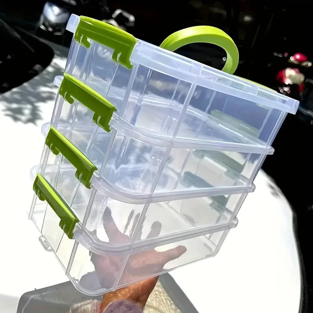 Boîte de rangement pour blocs de construction, boîtes de Classification transparentes pour outils de visibilité, tiroir à grille résistant à