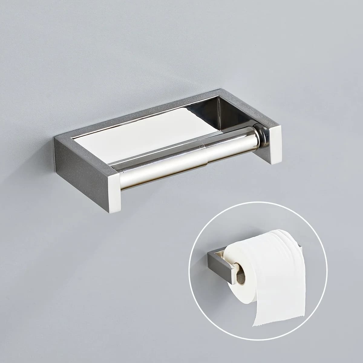 Installation de perçage-porte-papier hygiénique en acier inoxydable 304, porte-rouleau de papier toilette pour salle de bain