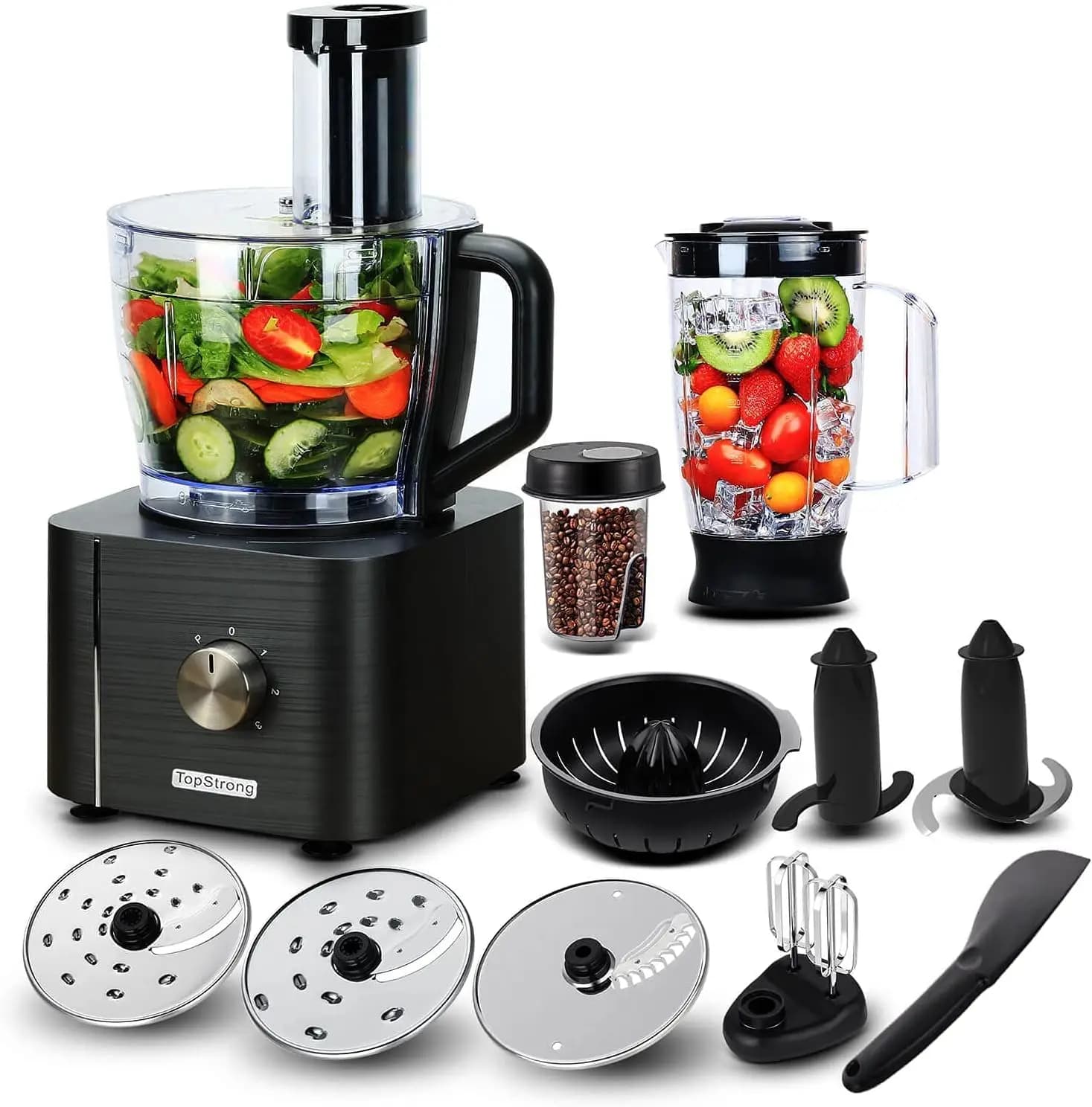 TopStrong 1100W 3,2L + 1,5L robot culinaire à trois vitesses YYFP405